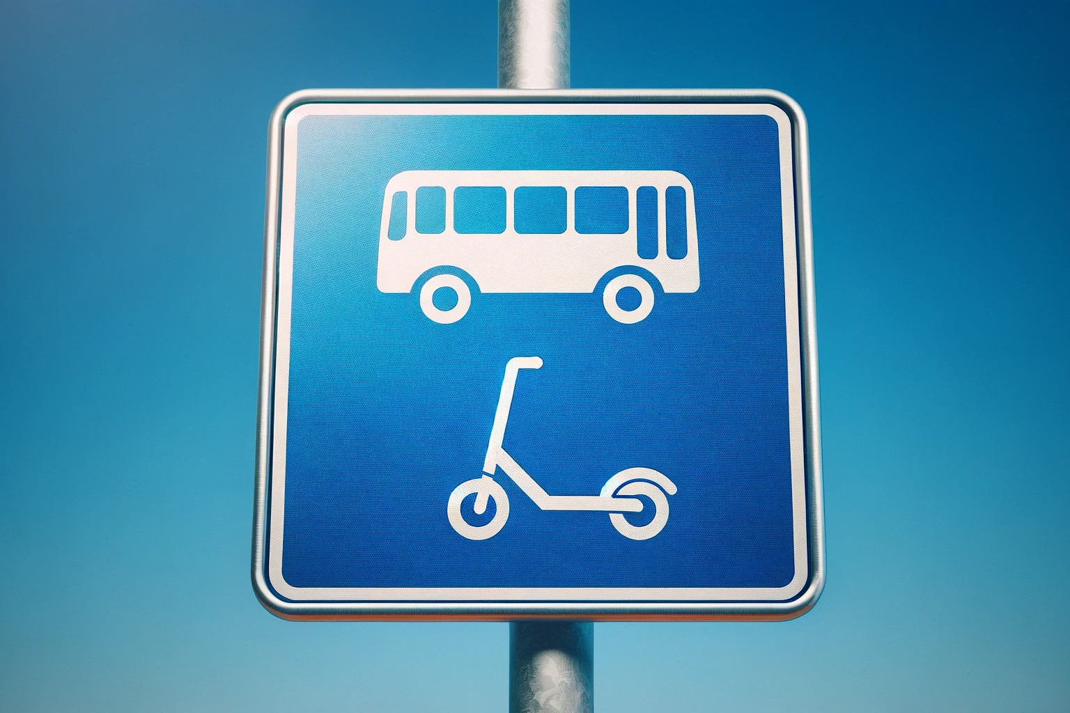 Buss- og sparkesykkelskilt, illustrasjon
